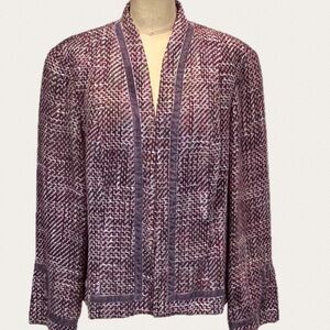 Purple tweed‎ velvet blazer suit jacket women’s Sag Harbor professional office